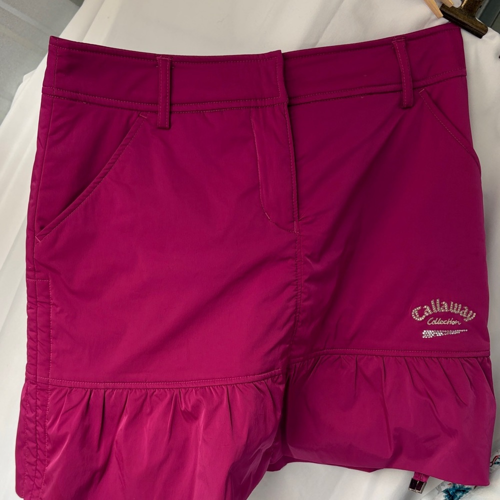 Callaway Women's Fuchsia Golf Skort with Ruffle Hem